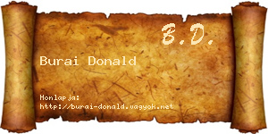 Burai Donald névjegykártya